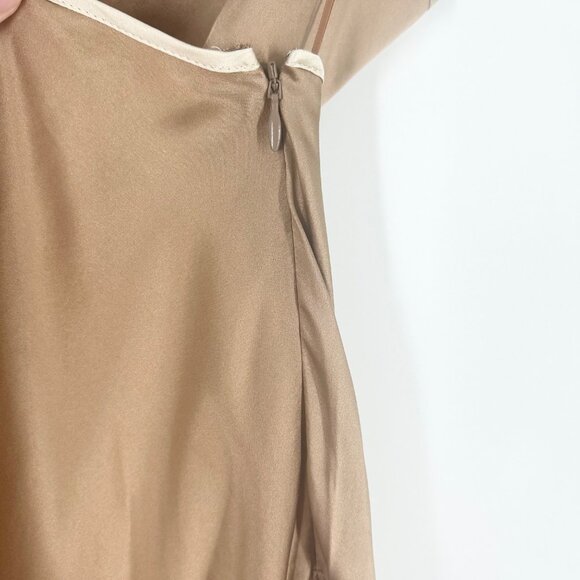 NWOT Reformation Poppies 100% Silk Cutout Maxi Dress in Croissant - Picture 7 of 9